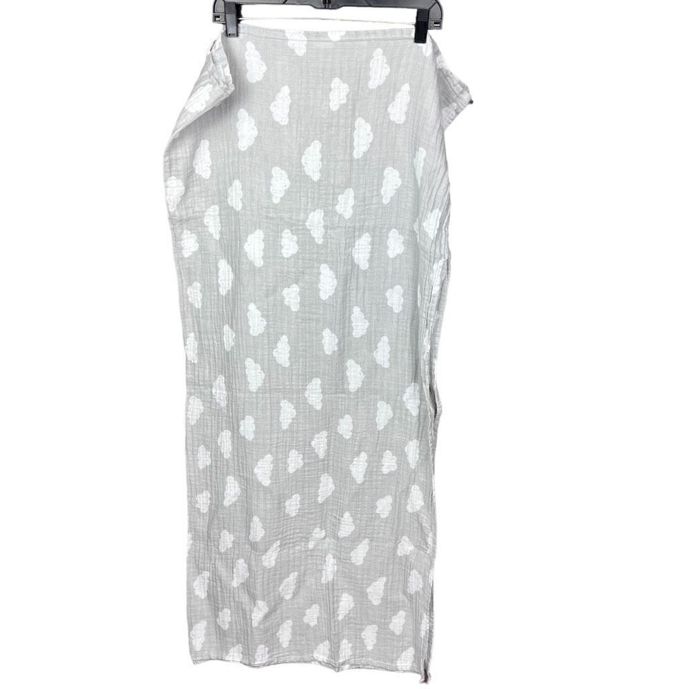 Cloud Island Baby Blanket Grey White Cloud Print Lightweight Cotton